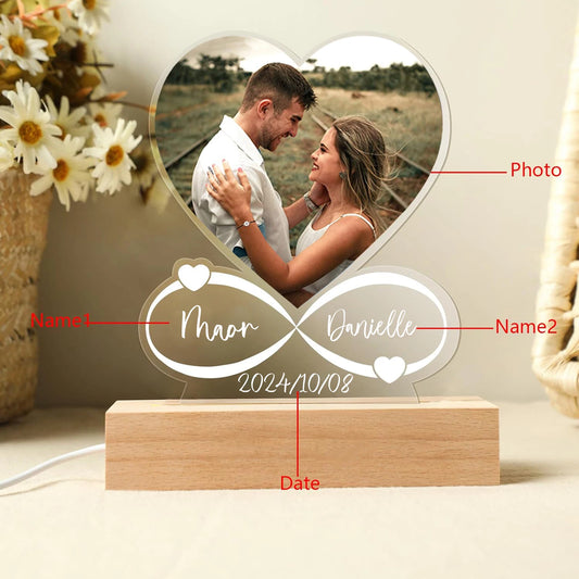 Anniversary Women Men Couples Gifts Custom Photo Love Frame Personalized Acrylic Plaque christmas Giftware for Him Her