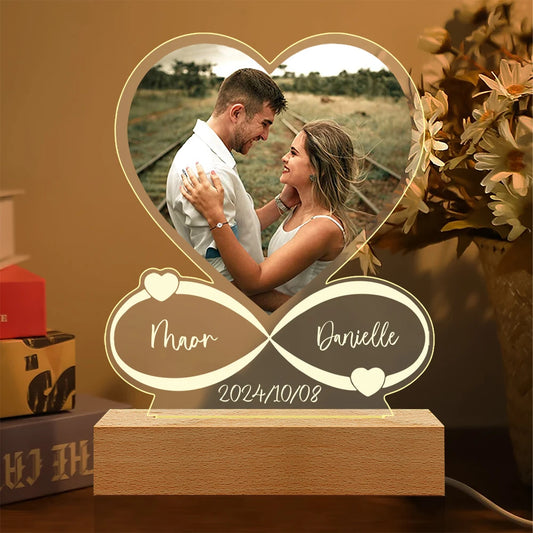 Anniversary Women Men Couples Gifts Custom Photo Love Frame Personalized Acrylic Plaque christmas Giftware for Him Her