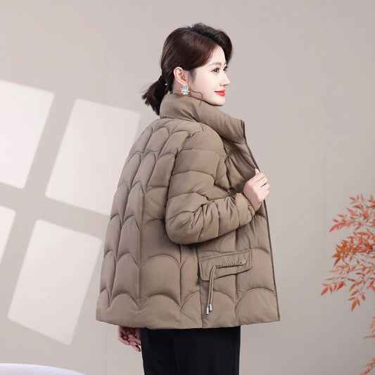 Winter Cotton Jacket Women's down Cotton Coat Middle-Aged And Elderly Traditional Autumn Winter Coat